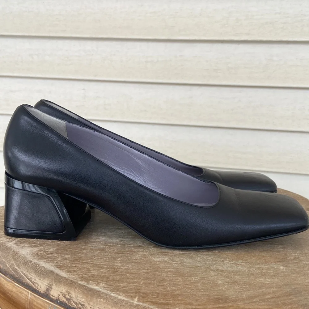 Gucci Leather Square Toe Mid-Heel Pump Shoes Women's Size 8.5 - Picture 9 of 10